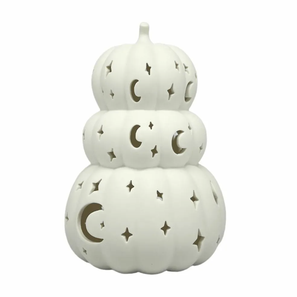 8" Celestial Pumpkin Stack DIY Ceramic LED Décor by Make Market®