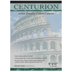 Centurion Acrylic Primed Linen Canvas Sheet Pad, 9" x 12" - 2 Pack