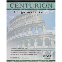 Centurion Acrylic Primed Linen Canvas Sheet Pad, 16" x 20" - 2 Pack