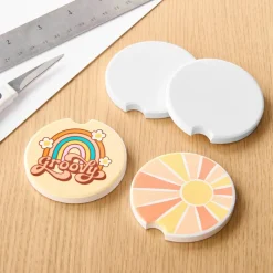 Ceramic Sublimation Car Coasters, 4ct. by Make Market®