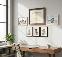 Certificate Frame 13.5x16 Museum Bronze Hardwood With White Mat - Fits 8.5x11 Diplomas and Awards