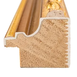 Certificate Frame 8.5x13.5 Museum Gold Hardwood With Metallic Gold Mat - Fits 3.5x8.5