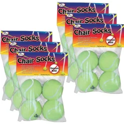 Chair Socks, Yellow, 4 Per Pack, 6 Packs