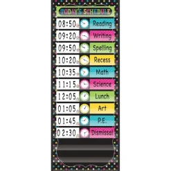 Chalkboard Brights 14 Pocket Daily Schedule Pocket Chart