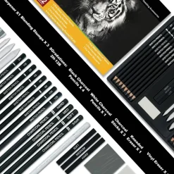 Charcoal Pencils for Drawing, Set of 22