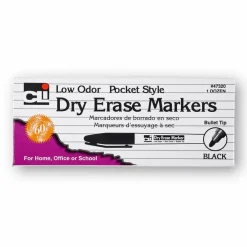 Charles Leonard Black Bullet Tip Dry Erase Markers, 3 Packs of 12