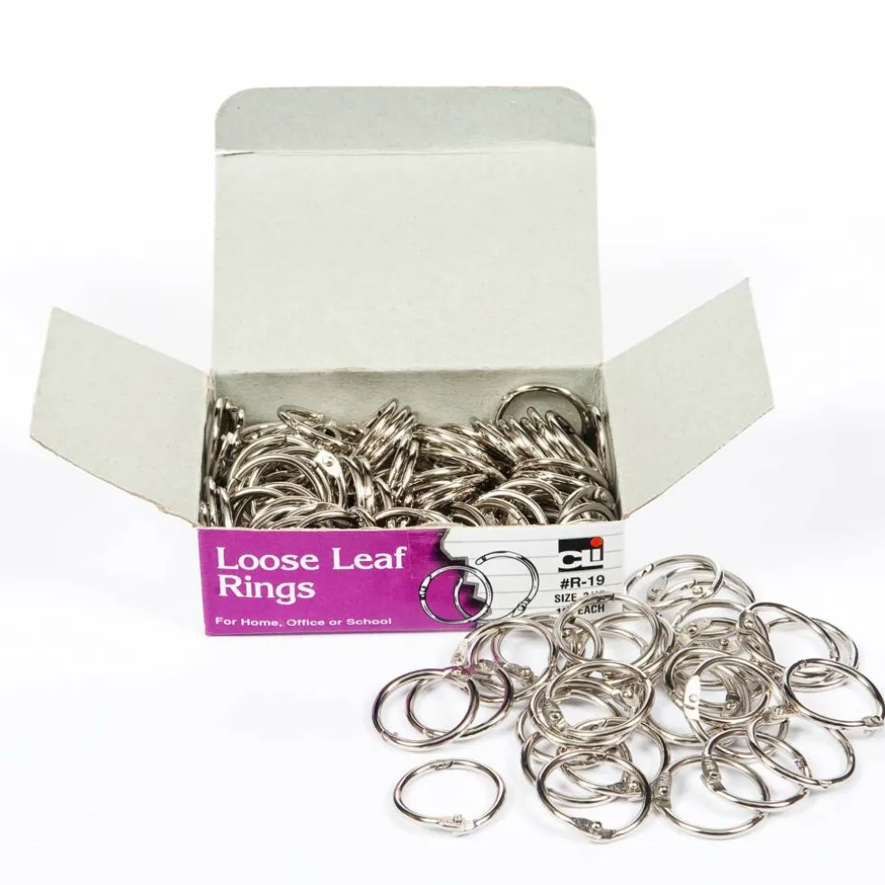 Charles Leonard Loose Leaf Rings, 3/4" Diameter, 100/Box