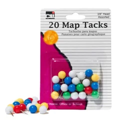 Charles Leonard Map Tacks, 12 Packs of 20
