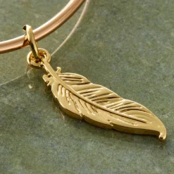 Charmalong™ 14K Gold Plated Feather Charm by Bead Landing™