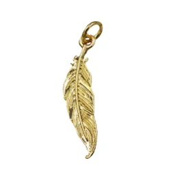 Charmalong™ 14K Gold Plated Feather Charm by Bead Landing™