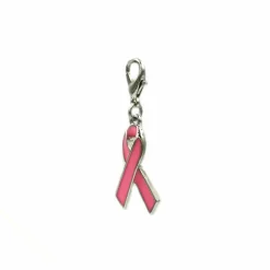 Charmalong™ Pink & Rhodium Ribbon Charm by Bead Landing™