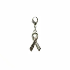 Charmalong™ Pink & Rhodium Ribbon Charm by Bead Landing™