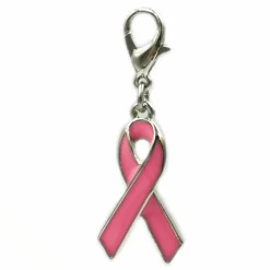 Charmalong™ Pink & Rhodium Ribbon Charm by Bead Landing™