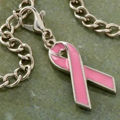 Charmalong™ Pink & Rhodium Ribbon Charm by Bead Landing™