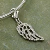Charmalong™ Stone Pave Rhodium Wing Charm by Bead Landing™