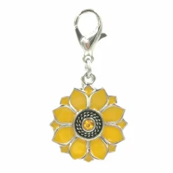 Charmalong™ Yellow & Rhodium Sunflower Charm by Bead Landing™