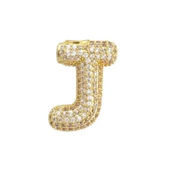 Charmed Bar Crystal-Studded Gold Letter Charm by Bead Landing™