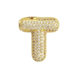 Charmed Bar Crystal-Studded Gold Letter Charm by Bead Landing™