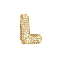 Charmed Bar Crystal-Studded Gold Letter Charm by Bead Landing™