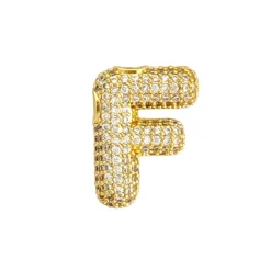 Charmed Bar Crystal-Studded Gold Letter Charm by Bead Landing™