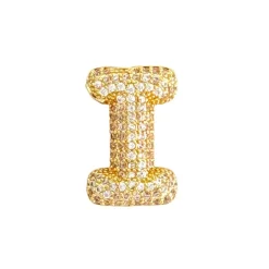 Charmed Bar Crystal-Studded Gold Letter Charm by Bead Landing™