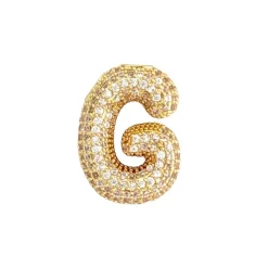 Charmed Bar Crystal-Studded Gold Letter Charm by Bead Landing™