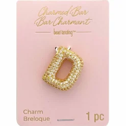 Charmed Bar Crystal-Studded Gold Letter Charm by Bead Landing™
