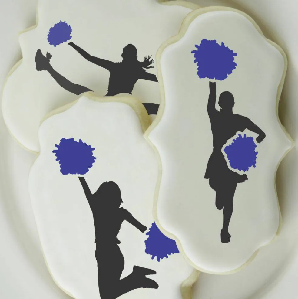 Cheerleading Cookie Stencils | Cheerleader Silhouette Stencil | Confection Couture |