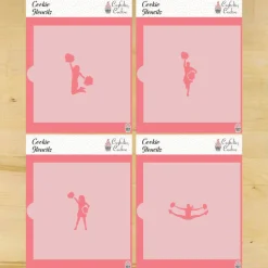 Cheerleading Cookie Stencils | Cheerleader Silhouette Stencil | Confection Couture |