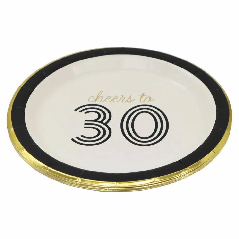 7" Cheers to 30 Paper Dinner Plates, 8ct. by Celebrate It™