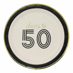 7" Cheers to 50 Paper Dinner Plates, 8ct. by Celebrate It™