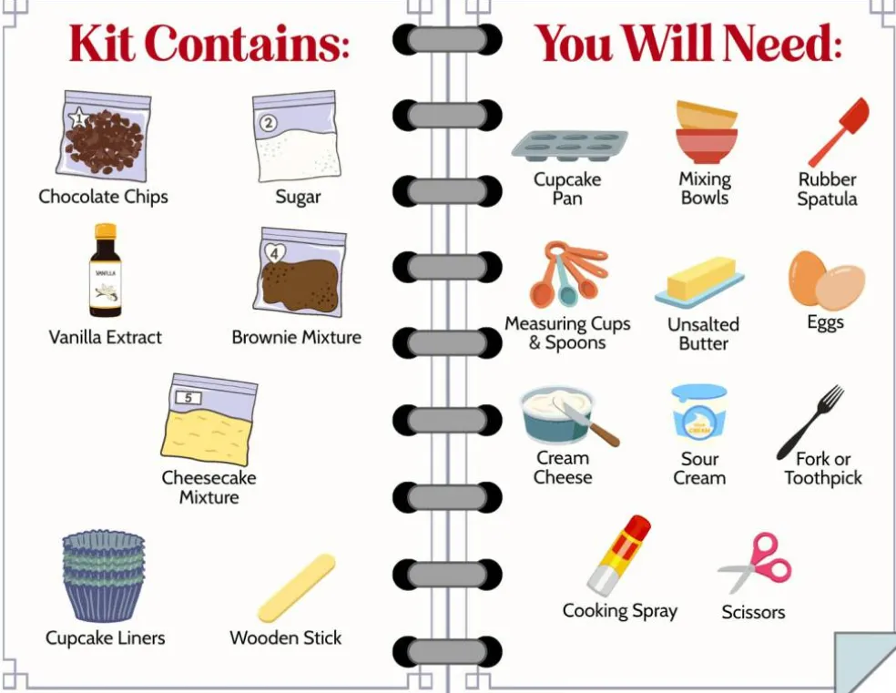 Cheesecake Brownie Cupcakes Baking Kit Activity Kit