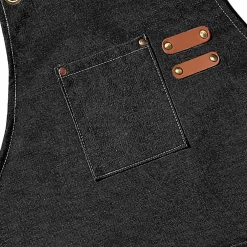 Chef Aprons for Men Women with Oversized Pockets, 16-Ounce Cotton Canvas Cross Back Heavy Duty Work Apron (Black)