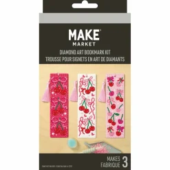 Cherries 3-Piece Diamond Art Bookmark Kit by Make Market®