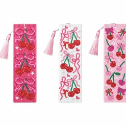 Cherries 3-Piece Diamond Art Bookmark Kit by Make Market®