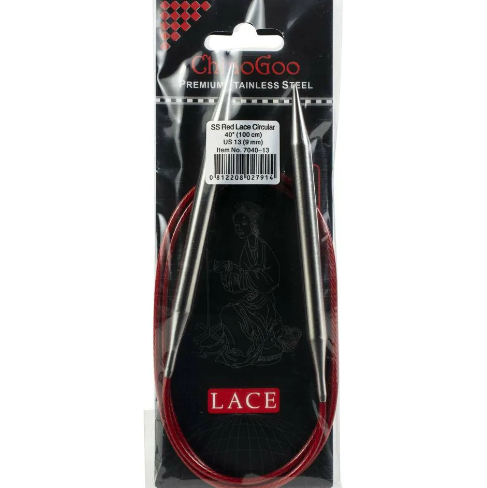 ChiaoGoo Red Lace 40" Stainless Circular Knitting Needles - Sizes US 0/2mm to 17 / 12.75mm