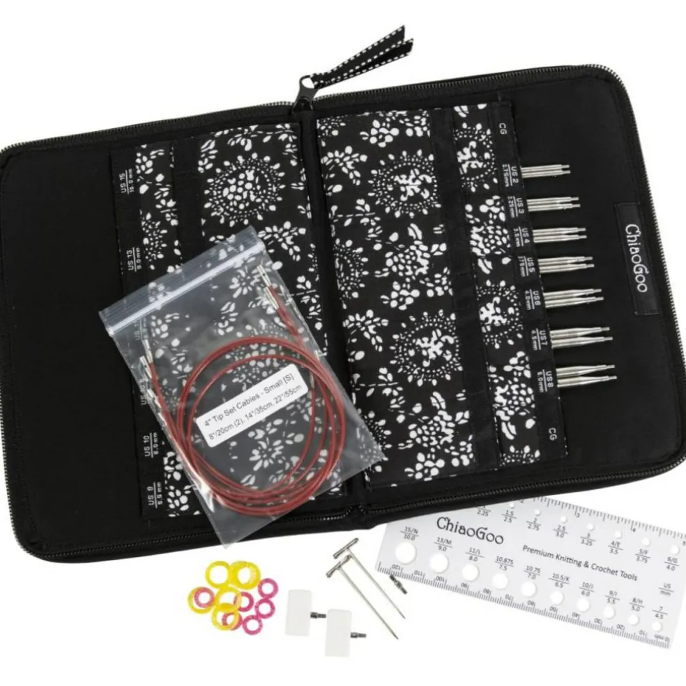 ChiaoGoo Small Twist Red Lace 4" Tip IC Knitting Needle Set