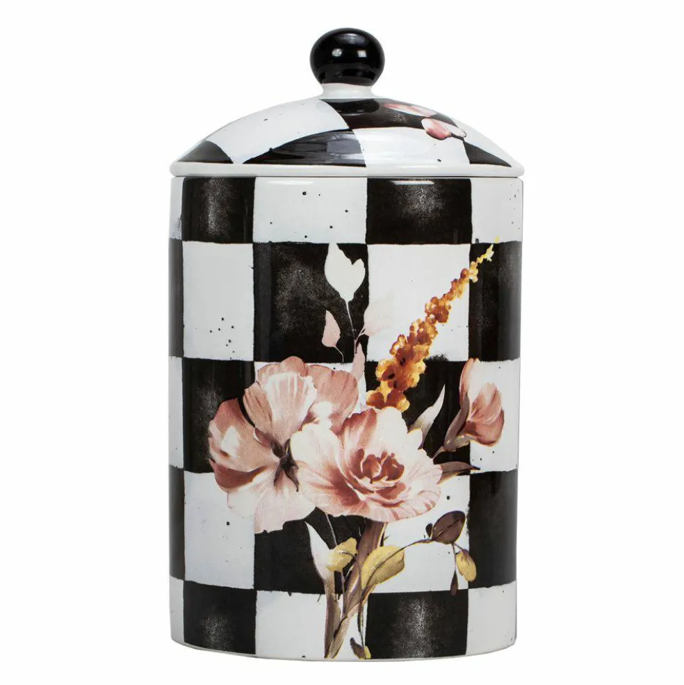 Chic Checkered Porcelain Cookie Jars