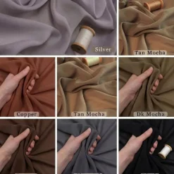 Chiffon Fabric by the Yard 60" Wide | Silky Soft Sheer Polyester Chiffon for Wedding Dresses, Bridal Veils, Event Draping & Overlays | 60 Colors