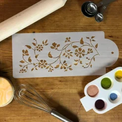 Chintz Floral Cake Stencil Side | C488 by Designer Stencils | Cake Decorating Tools |