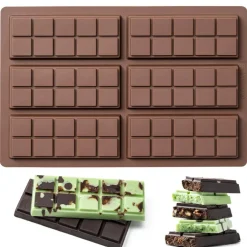 Chocolate Bar Mold,Non-Stick Chocolate Molds, 100% Food Grade Silicone Deep Mold for Dubai Pistachio Rod, Candy, Snacks, Knafeh Pistachio Rod and More(10 Snap)
