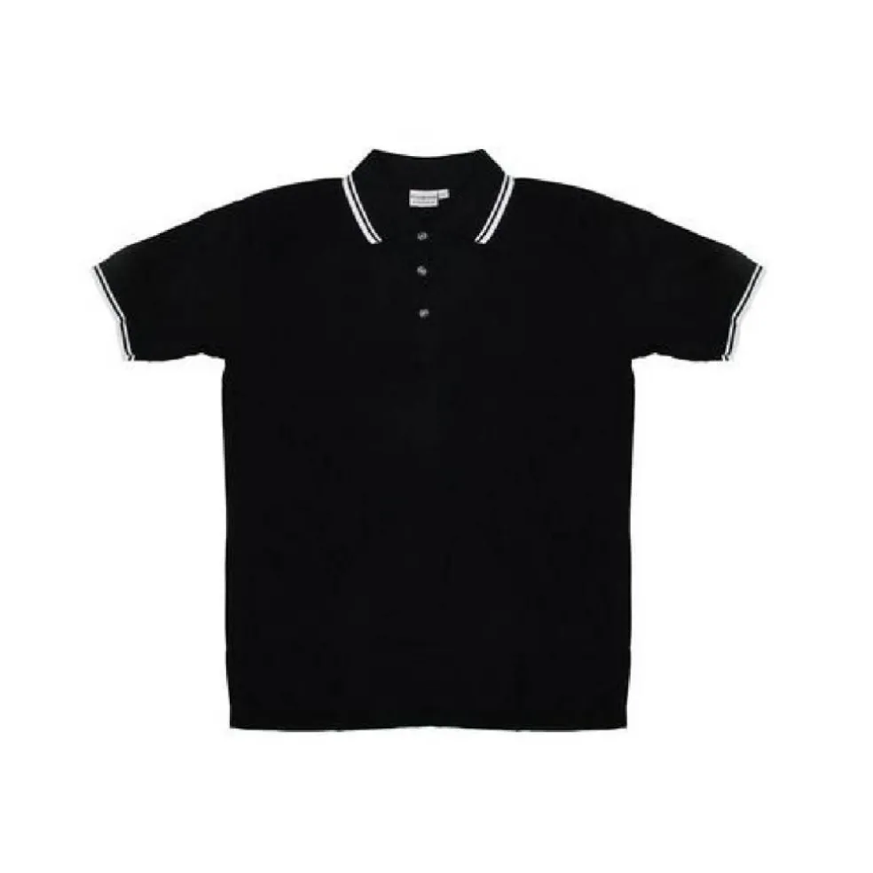 Christmas Central Men's Black Knit Pullover Golf Polo Shirt - Small