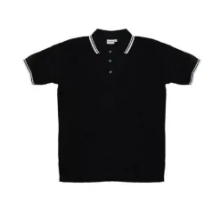 Christmas Central Men's Black Knit Pullover Golf Polo Shirt - Medium