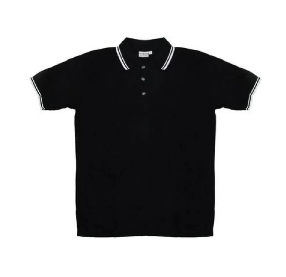 Christmas Central Men's Black Knit Pullover Golf Polo Shirt - Medium