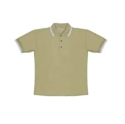 Christmas Central Men's Khaki Knit Pullover Golf Polo Shirt - Medium