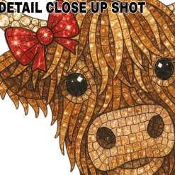 Christmas DTF Transfer - Highland Cow Red Bow Ready to Press