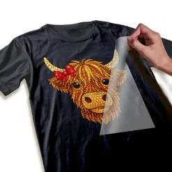 Christmas DTF Transfer - Highland Cow Red Bow Ready to Press