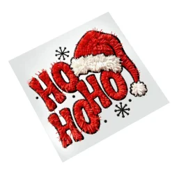 Christmas DTF Transfer - Ho Ho Ho Santa Hat Ready to Press