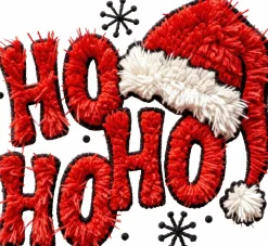 Christmas DTF Transfer - Ho Ho Ho Santa Hat Ready to Press