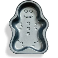 Christmas Gingerbread Man Non-Stick Cake Pan Gray Carbon Steel 9 x 6.2 x 1.6 in 32 oz